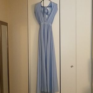 Long, baby blue dress